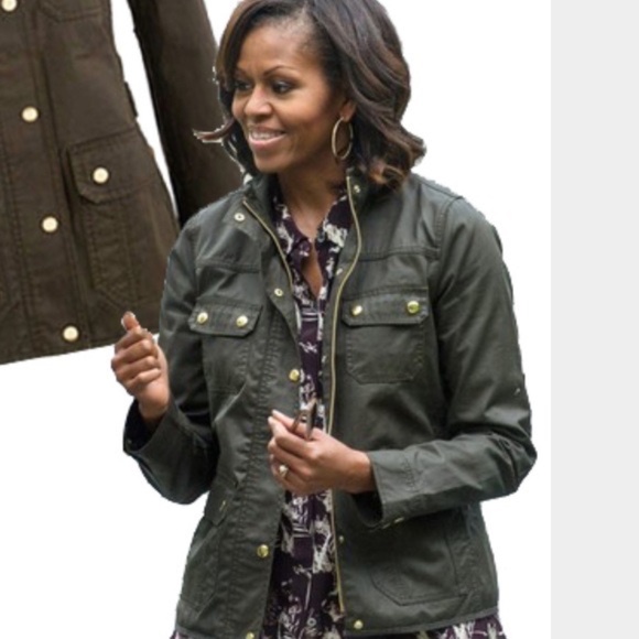 J. Crew Downtown Field Jacket, Olive Green w/ Gold Hardware, Size XXS - Picture 1 of 14